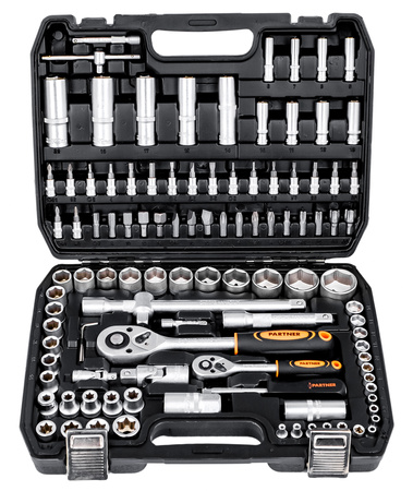 Zestaw narzędziowy kluczy nasadowych klucze nasadowe torx grzechotki 108 el PARTNER