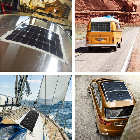 Zestaw solarny fotowoltaiczny FLEXI elastyczny 200W 12V (Panel solarny 200W, Regulator napięcia 20A) VOLT POLSKA