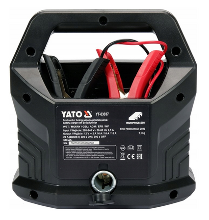Prostownik samochodowy klemy booster 15A 12V 300Ah YT-83037 YATO