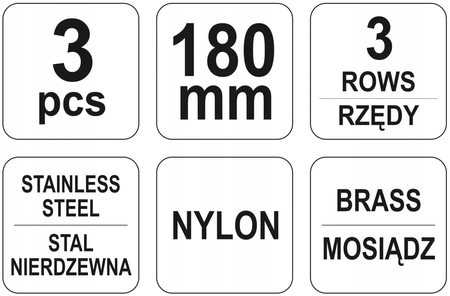 Zestaw szczotki druciane dwustronne precyzyjne komplet do metalu 3szt FALON-TECH
