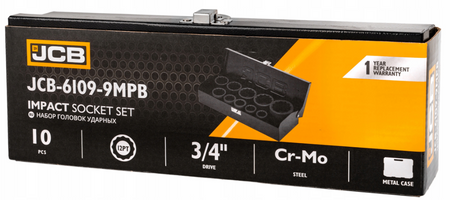 Zestaw nasadki udarowe nasadowe krótkie do klucza pneumatycznego 3/4" 17-46mm 12-k 10el JCB