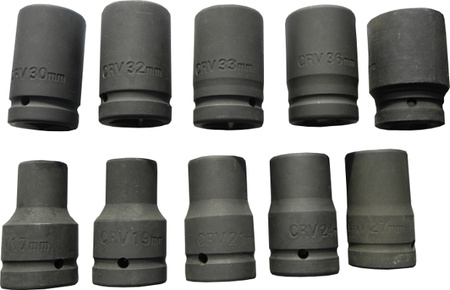 Nasadki udarowe CRV 1" 17-41 mm 10 sztuk GEKO