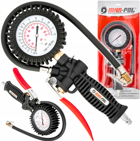 Pistolet do pompowania kół z manometrem 12 bar MAR-POL