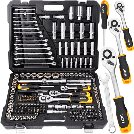 Zestaw narzędziowy klucze nasadowe oczkowe płaskie torx nasadki 218el JCB