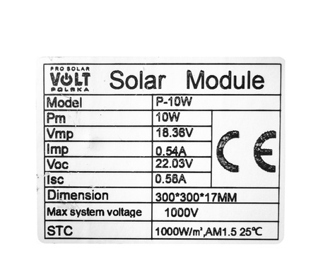 Panel solarny polikrystaliczny 12V 10W SILVER VOLT POLSKA