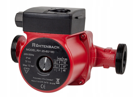 Pompa cyrkulacyjna obiegowa do pieca C.O. ROHTENEBACH 25-60/180 IBO