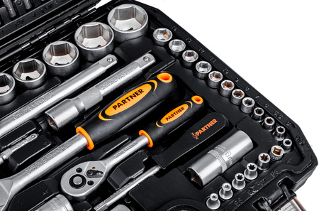 Zestaw narzędziowy kluczy nasadowych klucze nasadowe torx grzechotki 108 el PARTNER