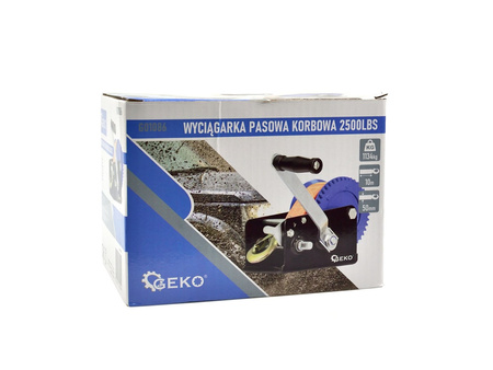 Wyciągarka wciągarka ręczna korbowa taśmowa pasowa na korbę 1125kg 2500 LBS GEKO