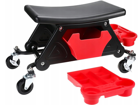 Taboret warsztatowy stołek siedzisko obrotowe kółka 360°