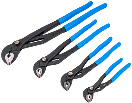 Szczypce nastawne do rur - zestaw 4szt. wraz z płachtą GEKO