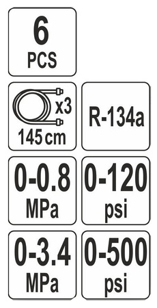 Miernik tester szczelności napełniacz klimatyzacji R-134a 6el YT-72990 YATO