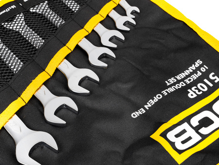 Klucze płasko oczkowe dwustronne zestaw płachta satyna Cr-V 10el 8-36mm JCB