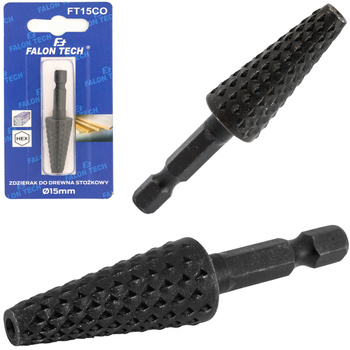 Zdzierak stożkowy frez tarnik do drewna 15mm FALON-TECH