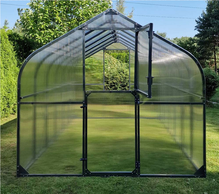 Szklarnia ogrodowa poliwęglan premium plus 250x600 15m2 kolor antracyt PTF