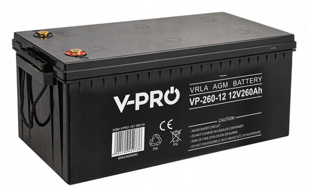 Akumulator bezobsługowy agm do ups pieca kampera jacht mocny 12V 260Ah VPRO VOLT POLSKA