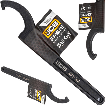Klucz hakowy z noskiem pazurem nastawny do nakrętek 55-62 mm JCB