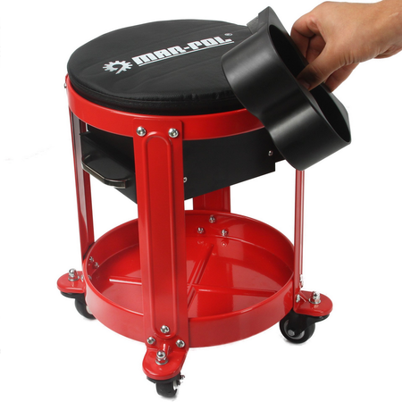 Taboret warsztatowy stołek z szufladami regulowany MAR-POL