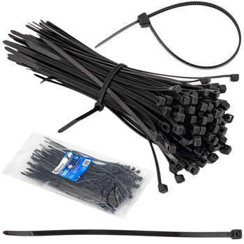 Opaski zaciskowe kablowe 150x3.6mm czarne 100el GEKO