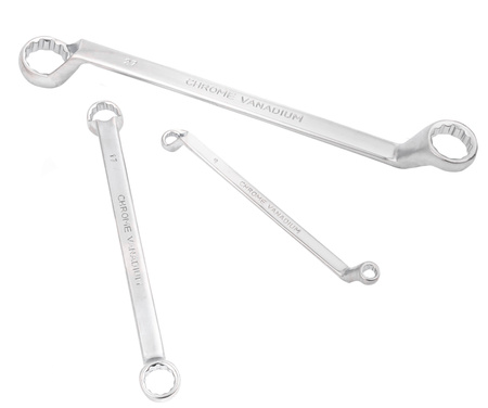 Klucze oczkowe gięte 6-32 mm 12 sztuk (płachta) GEKO