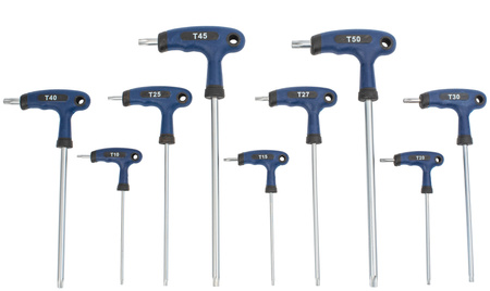 Klucze TORX wkrętaki z otworem TYP T 9 sztuk SILVER