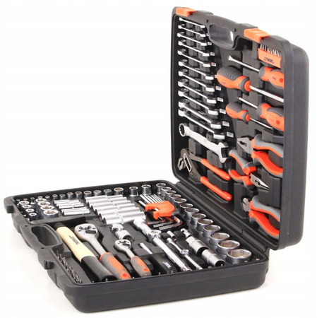 Zestaw narzędziowy klucze nasadowe wkrętaki bity 122 el STOHR 58690 YATO