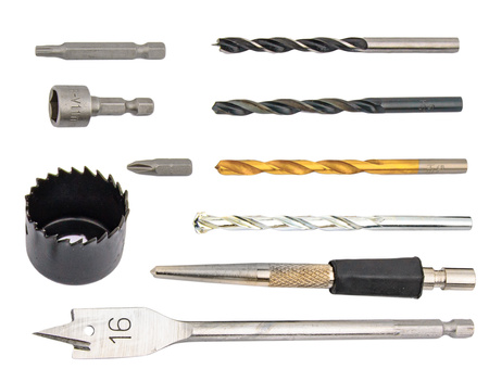 Zestaw wierteł bitów otwornic do metalu drewna betonu 246el FALON-TECH