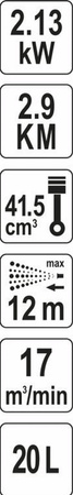 Opryskiwacz spalinowy 20L 2,9 KW YATO