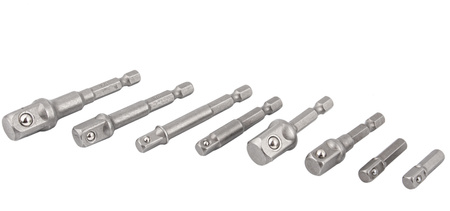 Adaptery do wkrętarki (redukcje na nasadki) 1/4" 3/8" 1/2" 8el FALON-TECH