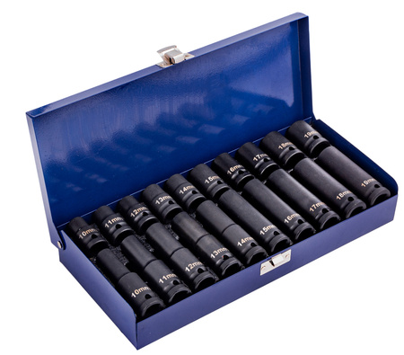 Klucz udarowy pneumatyczny kompozytowy 1/2" 1850Nm BJC +Nasadki 10-19mm 20szt.