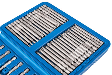 Bity do wkrętarki zestaw bitów 75mm + uchwyt 50el do wiertarki w walizce FALON-TECH