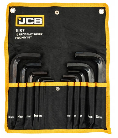 Zestaw klucze imbusowe wkrętaki imbusy krótkie crv płachta 10el 6-22mm JCB