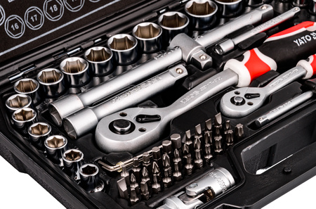 Zestaw kluczy nasadowych 1/2" 1/4" 72el YT-38782 YATO