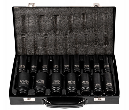 Zestaw nasadki udarowe głębokie do klucz pneumatyczne 1/2" 10-36mm 16el JCB