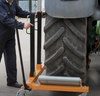 Wózek hydrauliczny do demontażu transportu dużych kół opon tir ciągnik JCB