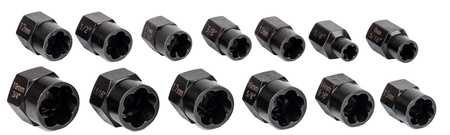 Nasadki wykrętaki do zniszczonych śrub nakrętek 15SZT. GEKO