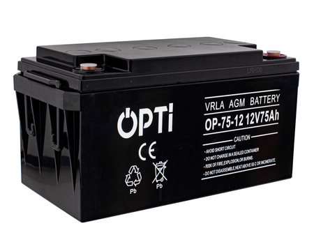 Zestaw akumulator agm opti 12v 75ah + prostownik ładowarka akumulatora lcd 12v 6a VOLT POLSKA