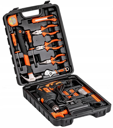 Zestaw narzędziowy warsztatowy wiertarka młotek wkrętaki bity szczypce 59szt ISMA