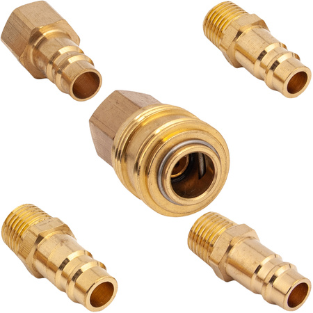 Szybkozłączki pneumatyczne do kompresora zestaw 1/4 5el FALON-TECH