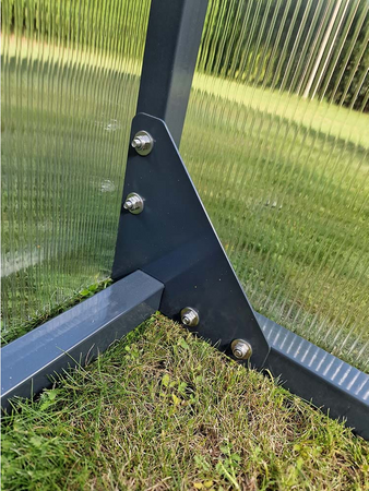 Szklarnia ogrodowa poliwęglan premium plus 250x600 15m2 kolor antracyt PTF