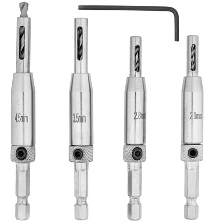 Wiertła samocentrujące do zawiasów drewna mebli otworów frezy HSS 4szt FALON-TECH