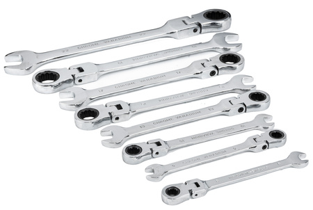 Klucze z grzechotką płasko-oczkowe łamane 8-22 8el SILVER