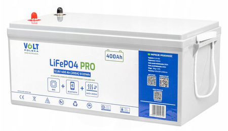 Akumulator LiFePo4 BMS 400Ah 12V 200A mata grzewcza VOLT POLSKA