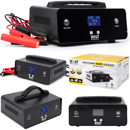 Prostownik akumulatorowy inteligentny SMART BLACK A20 ładowarka 12V / 24V 15A Volt Polska