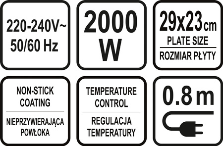 Grill elektryczny 2200 W opiekacz rozkładany LUND 67451