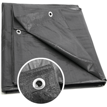 Plandeka uniwersalna okryciowa z oczkami szara gruba 120g/m2 15x10 m GEKO