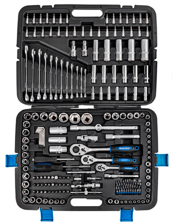 Zestaw klucze nasadowe + płasko-oczkowe + TORX 216 sztuk MASTIFF