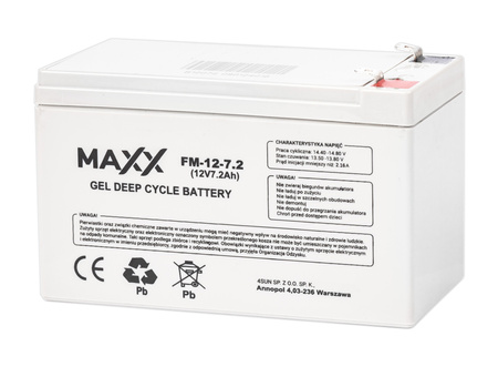 Akumulator bezobsługowy gel do ups roweru autka zabawki DEEPCYCLE 12V 7,2 Ah 4SUN