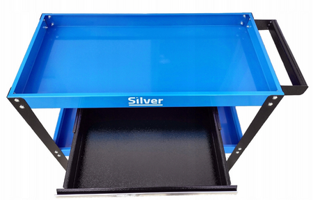 Szafka wózek zestaw warsztatowy narzędziowy skrętne koła 3 półki SILVER