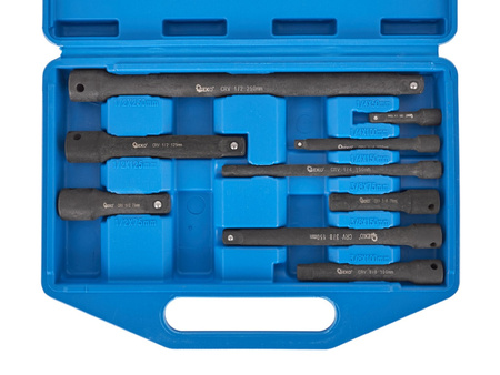 Zestaw przedłużek 1/2" 3/8" 1/4" 9szt. GEKO