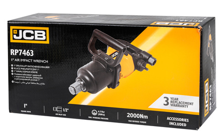 Klucz pneumatyczny udarowy do kół 1" 2000Nm TIR mocny krótki RP7463 JCB